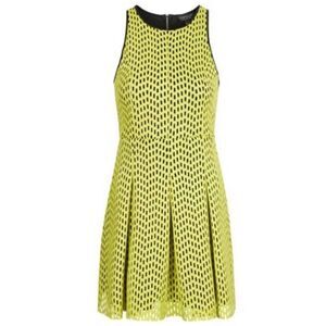Topshop Yellow Lime Laser-Cut Skater Dress Size 4
